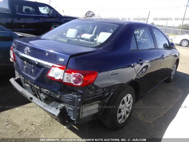 2T1BU4EE7BC536686 - 2011 TOYOTA COROLLA S/LE BLUE photo 4