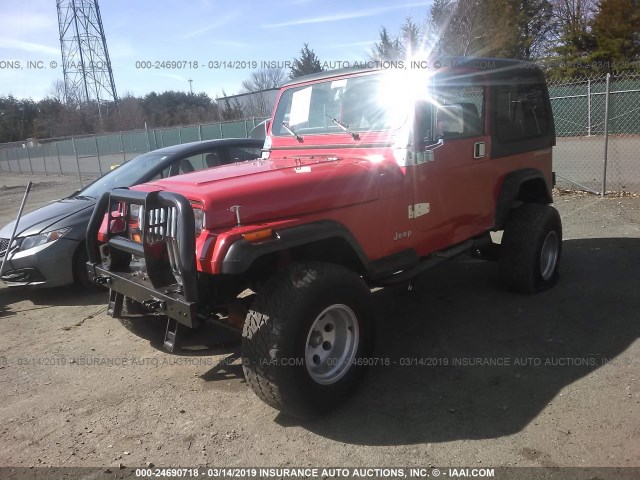 1J4FY19P1SP265586 - 1995 JEEP WRANGLER / YJ S/RIO GRANDE RED photo 2