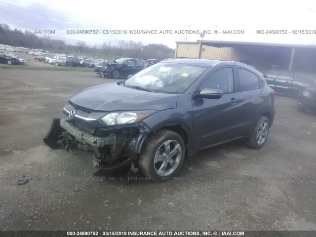 3CZRU6H76HM702973 - 2017 HONDA HR-V EXL GRAY photo 2