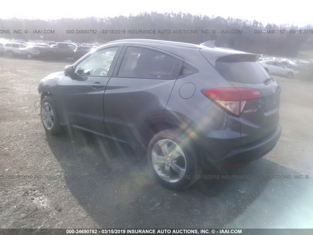 3CZRU6H76HM702973 - 2017 HONDA HR-V EXL GRAY photo 3