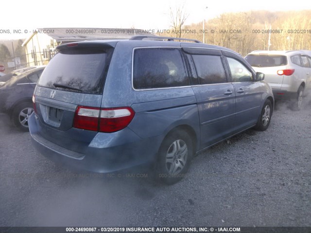 5FNRL38776B032729 - 2006 HONDA ODYSSEY EXL BLUE photo 4