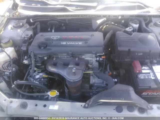 4T1BE32K45U944275 - 2005 TOYOTA CAMRY LE/XLE/SE SILVER photo 10