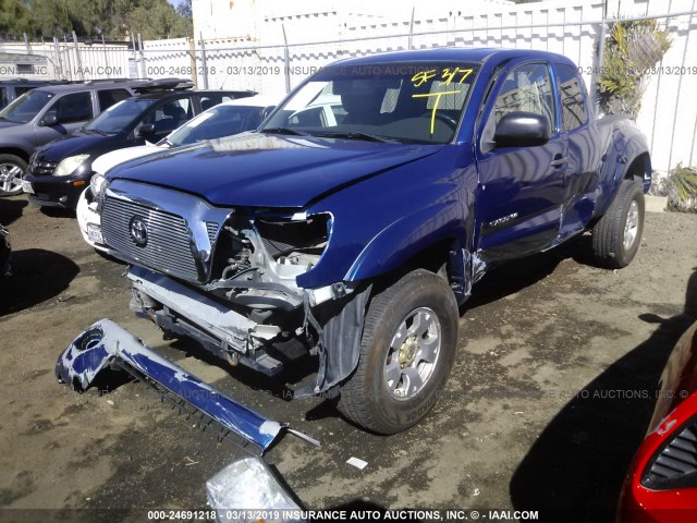 5TETU62N75Z137490 - 2005 TOYOTA TACOMA PRERUNNER ACCESS CAB BLUE photo 2