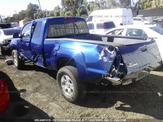 5TETU62N75Z137490 - 2005 TOYOTA TACOMA PRERUNNER ACCESS CAB BLUE photo 3