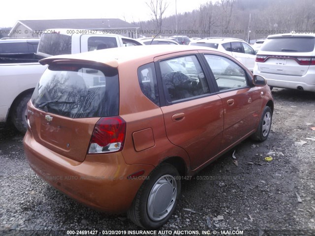 KL1TD66686B620342 - 2006 CHEVROLET AVEO LS ORANGE photo 4