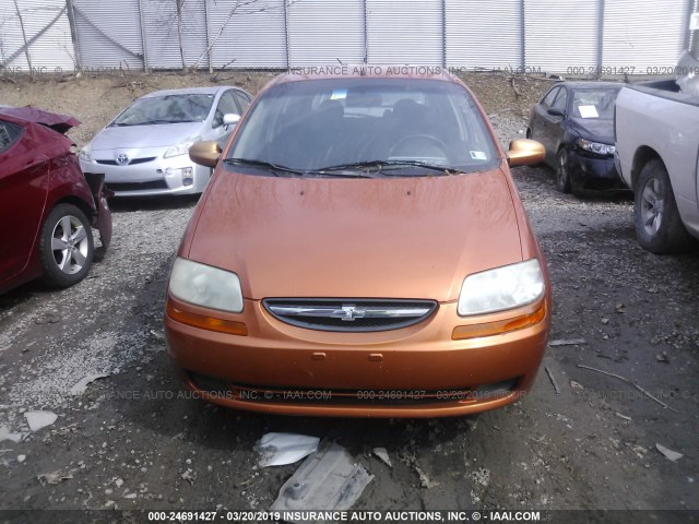 KL1TD66686B620342 - 2006 CHEVROLET AVEO LS ORANGE photo 6