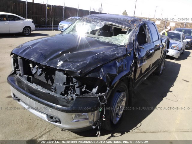 1C6RD7NT3CS296980 - 2012 DODGE RAM 1500 LARAMIE BLACK photo 2