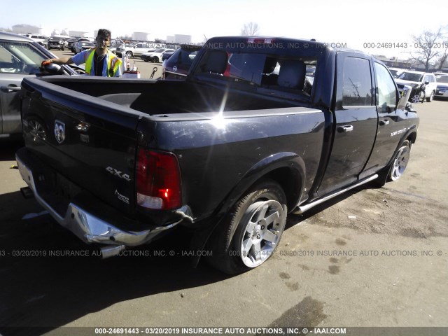 1C6RD7NT3CS296980 - 2012 DODGE RAM 1500 LARAMIE BLACK photo 4