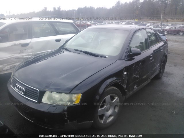 WAULC68E72A179879 - 2002 AUDI A4 1.8T QUATTRO BLACK photo 2