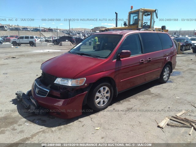 5FNRL18012B025213 - 2002 HONDA ODYSSEY EXL RED photo 2