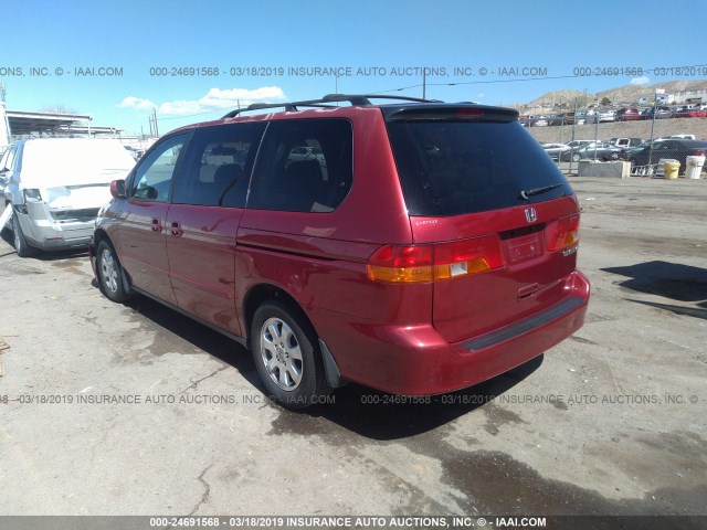 5FNRL18012B025213 - 2002 HONDA ODYSSEY EXL RED photo 3