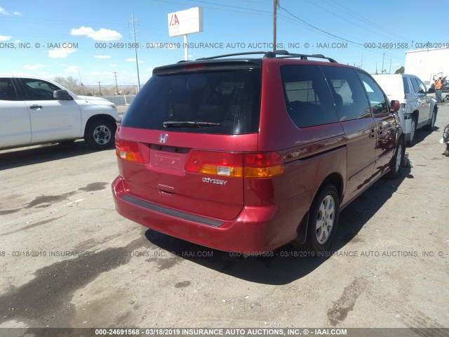 5FNRL18012B025213 - 2002 HONDA ODYSSEY EXL RED photo 4