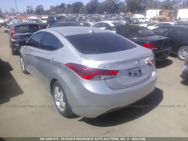 KMHDH4AE3DU636370 - 2013 HYUNDAI ELANTRA GLS/LIMITED SILVER photo 3