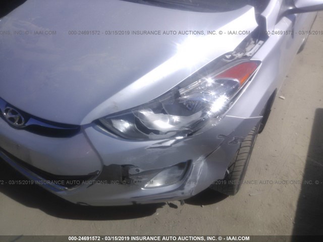 KMHDH4AE3DU636370 - 2013 HYUNDAI ELANTRA GLS/LIMITED SILVER photo 6