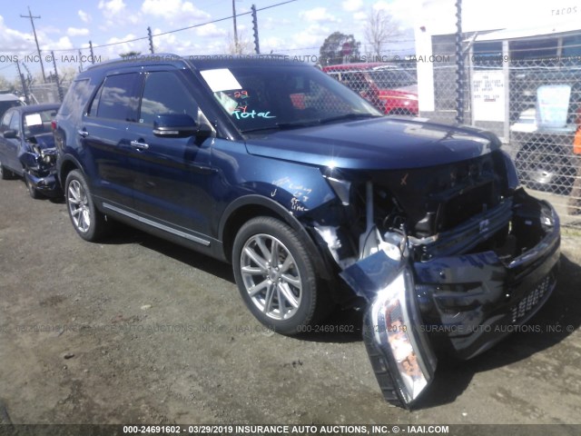 1FM5K8F88GGA57300 - 2016 FORD EXPLORER LIMITED BLUE photo 1