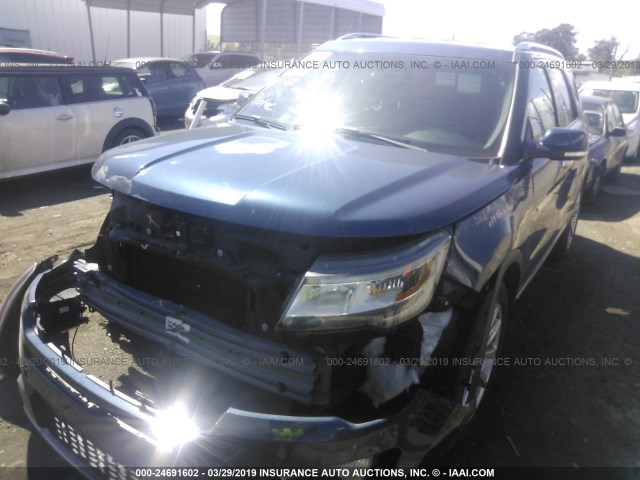 1FM5K8F88GGA57300 - 2016 FORD EXPLORER LIMITED BLUE photo 2