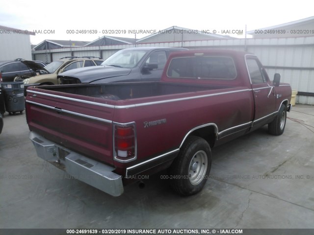 1B7GD14T1FS521562 - 1985 DODGE D-SERIES D100/D150 წითელი ფოტო 4