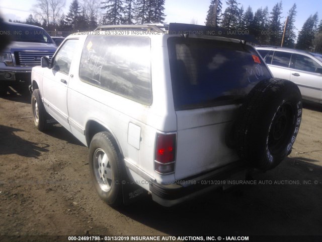 1GNCT18Z7M8268362 - 1991 CHEVROLET BLAZER S10 WHITE photo 3