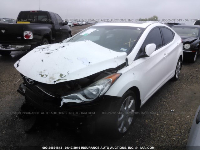 5NPDH4AE7DH294758 - 2013 HYUNDAI ELANTRA GLS/LIMITED WHITE photo 2