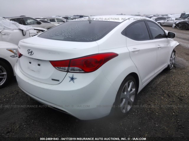 5NPDH4AE7DH294758 - 2013 HYUNDAI ELANTRA GLS/LIMITED WHITE photo 4