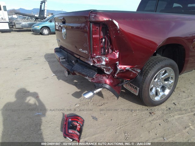 1C6SRFMT8KN557564 - 2019 RAM 1500 BIG HORN/LONE STAR MAROON photo 6