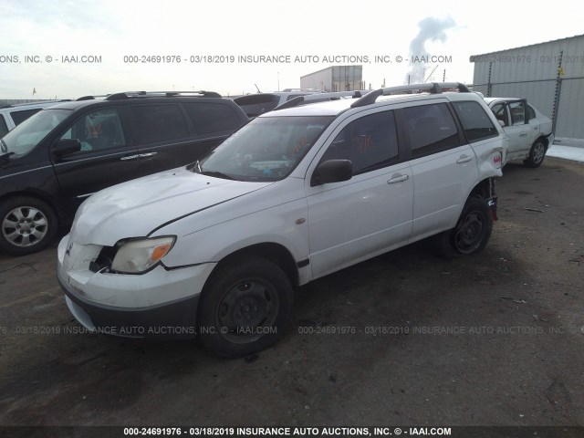 JA4LX31F76U012185 - 2006 MITSUBISHI OUTLANDER LS WHITE photo 2