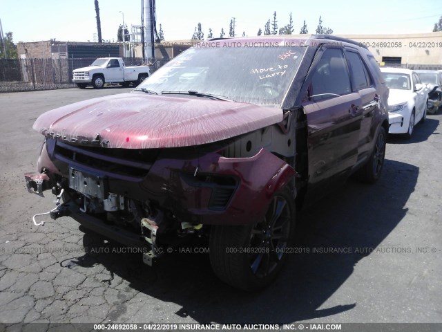 1FM5K7D82JGA98218 - 2018 FORD EXPLORER XLT RED photo 2