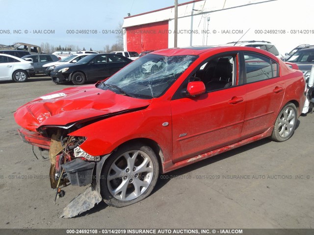 JM1BK323X81776413 - 2008 MAZDA 3 S RED photo 2