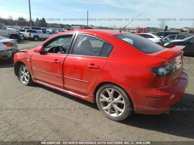 JM1BK323X81776413 - 2008 MAZDA 3 S RED photo 3