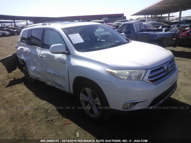 5TDYK3EH0CS057135 - 2012 TOYOTA HIGHLANDER LIMITED WHITE photo 1