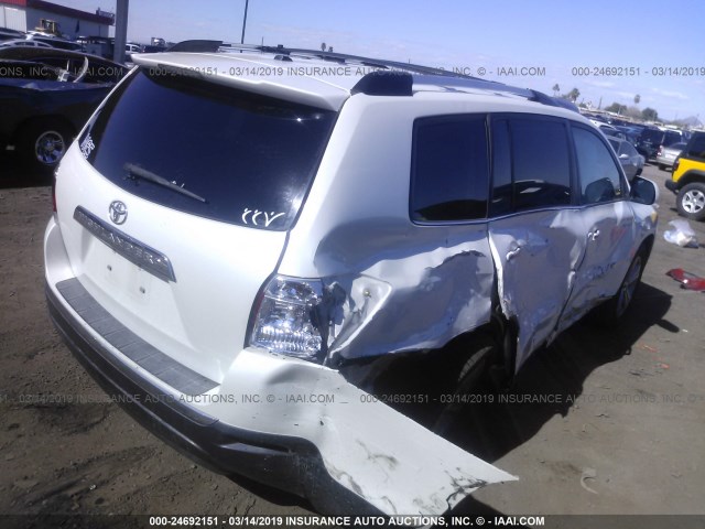 5TDYK3EH0CS057135 - 2012 TOYOTA HIGHLANDER LIMITED WHITE photo 4