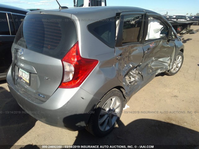 3N1CE2CP5EL373275 - 2014 NISSAN VERSA NOTE S/S PLUS/SV/SL SILVER photo 4