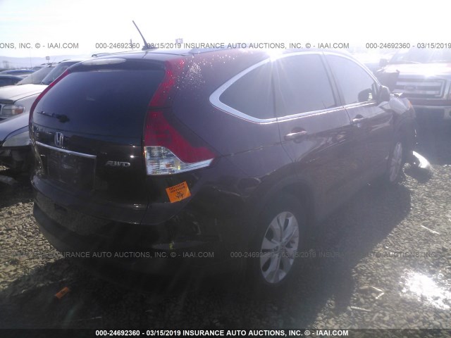 5J6RM4H76DL022197 - 2013 HONDA CR-V EXL MAROON photo 4