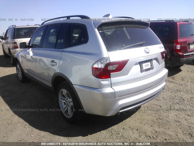 WBXPA93496WD24896 - 2006 BMW X3 3.0I SILVER photo 3