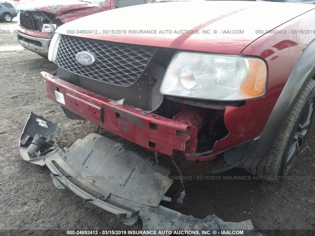 1FMDK05195GA10324 - 2005 FORD FREESTYLE SEL RED photo 6