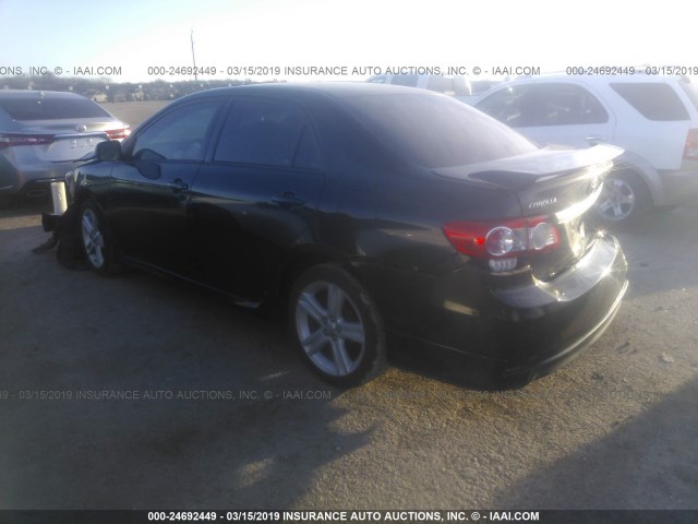 5YFBU4EE6DP185837 - 2013 TOYOTA COROLLA S/LE BLACK photo 3