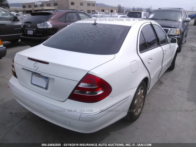 WDBUF65J13A275460 - 2003 MERCEDES-BENZ E 320 WHITE photo 4