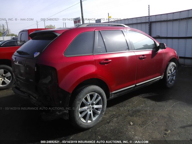 2FMDK3JC6CBA91344 - 2012 FORD EDGE SEL RED photo 4