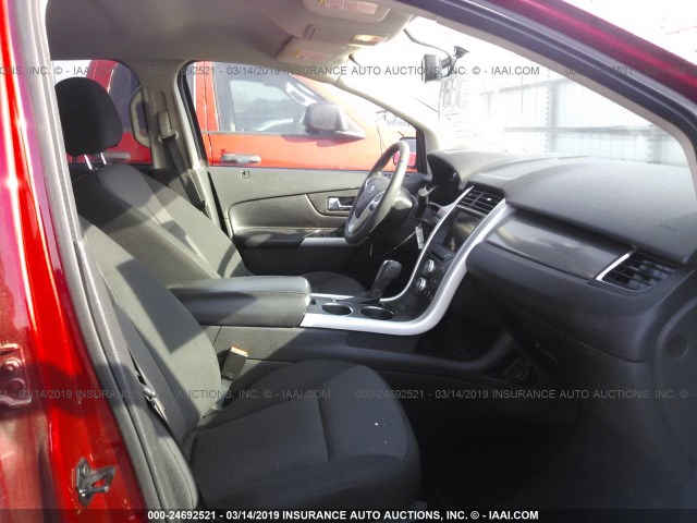 2FMDK3JC6CBA91344 - 2012 FORD EDGE SEL RED photo 5