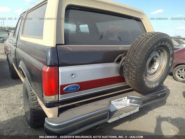 1FMEU15N1LLB30453 - 1990 FORD BRONCO U100 BLUE photo 3