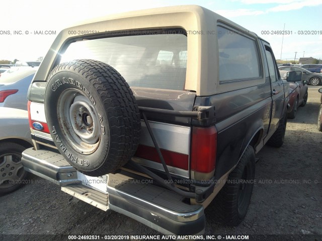 1FMEU15N1LLB30453 - 1990 FORD BRONCO U100 BLUE photo 4