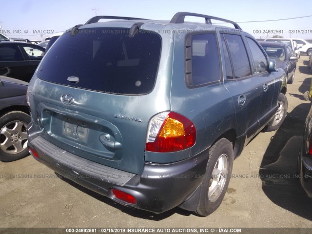 KM8SB12B03U393840 - 2003 HYUNDAI SANTA FE GL GREEN photo 4