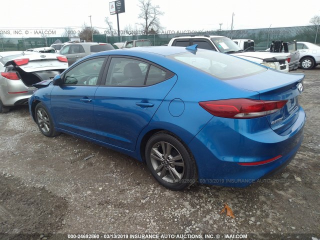 5NPD84LF4HH193060 - 2017 HYUNDAI ELANTRA SE/VALUE/LIMITED BLUE photo 3