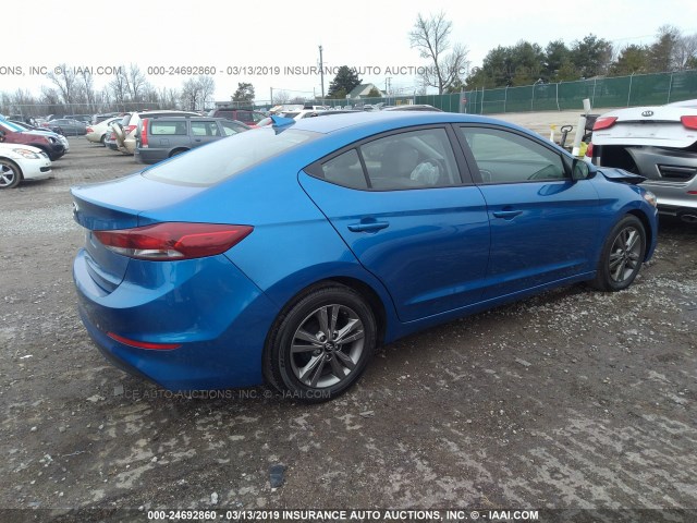 5NPD84LF4HH193060 - 2017 HYUNDAI ELANTRA SE/VALUE/LIMITED BLUE photo 4