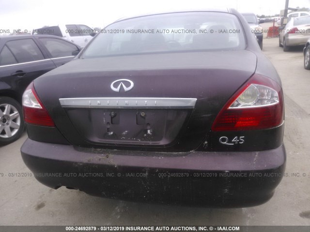 JNKBF01A22M003037 - 2002 INFINITI Q45 BURGUNDY photo 6