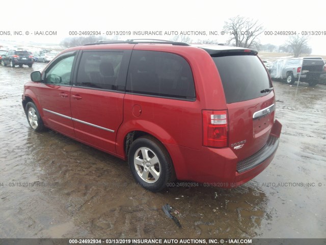 2D4RN5D16AR127239 - 2010 DODGE GRAND CARAVAN SXT RED photo 3