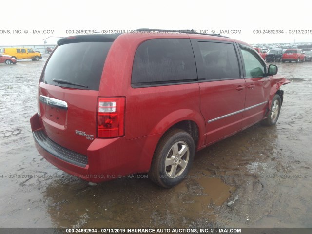 2D4RN5D16AR127239 - 2010 DODGE GRAND CARAVAN SXT RED photo 4