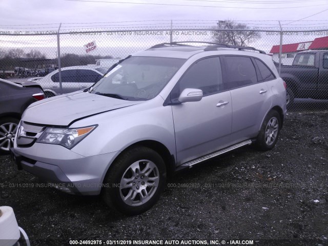 2HNYD28699H519241 - 2009 ACURA MDX TECHNOLOGY SILVER photo 2