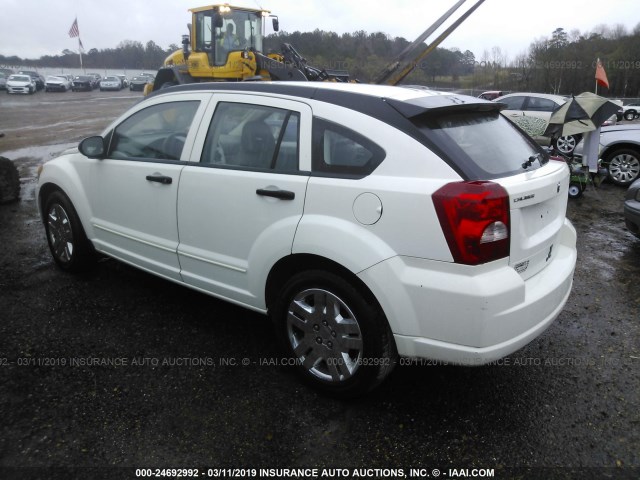 1B3HB48B07D554332 - 2007 DODGE CALIBER SXT WHITE photo 3