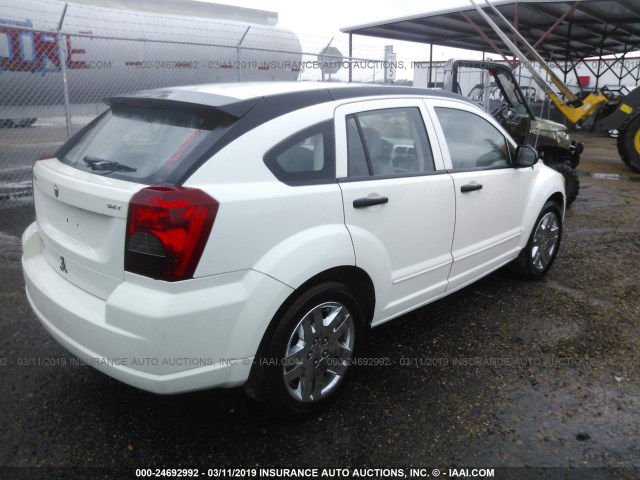 1B3HB48B07D554332 - 2007 DODGE CALIBER SXT WHITE photo 4